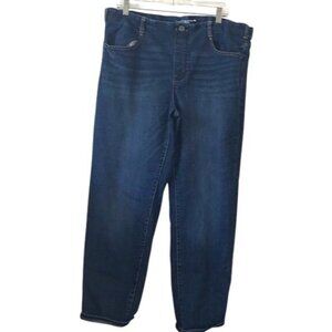 Time And Tru Womens XL/XG (16-18) Mid-Rise Straight Jeans In Dark Blue Denim